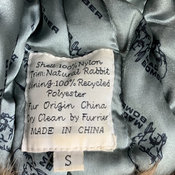 Mad Bomber Rabbit fur Nylon winter hat Red Brown Adjustable strap Linef Sz Small - Picture 11 of 12